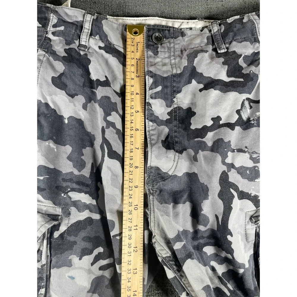 Levis Mens Grey Camo Cargo Pants Urban Camouflage Straight Leg W33 L32